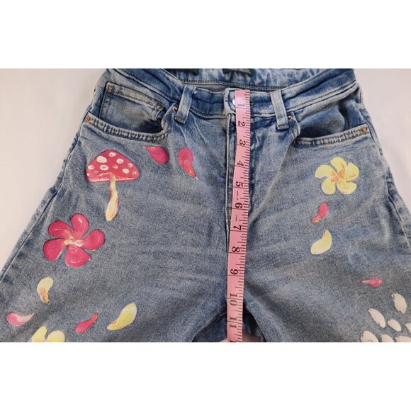 Wild Fable Painted D blue jeans Hippies seventies Peace Retro‎ Size - Picture 13 of 14